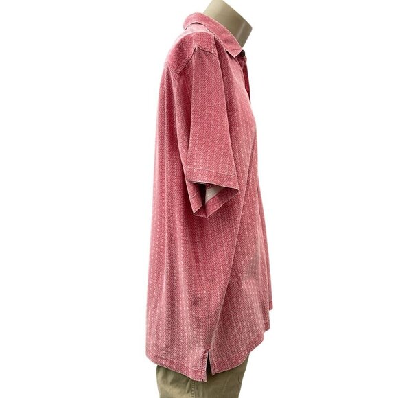 Tommy Bahama Silk Hawaiian Textured Button-Up Camp Shirt Short-Sleeve Red Men XL - Picture 10 of 12
